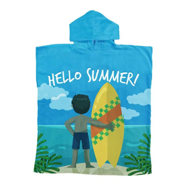 Picture of 100% Cotton Sublimation Hoody Towel Surf Poncho