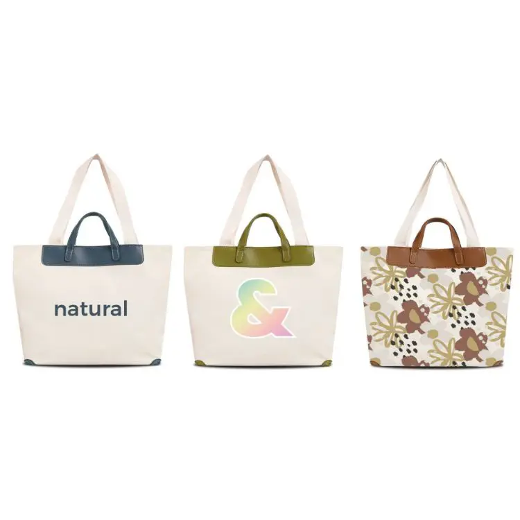 Picture of Canvas Bag With Leather Handle