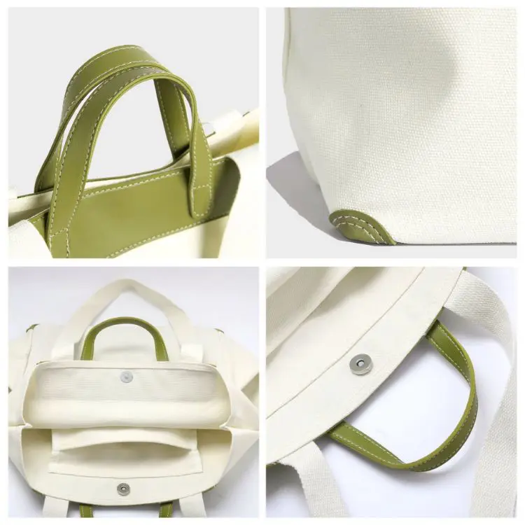 Picture of Canvas Bag With Leather Handle