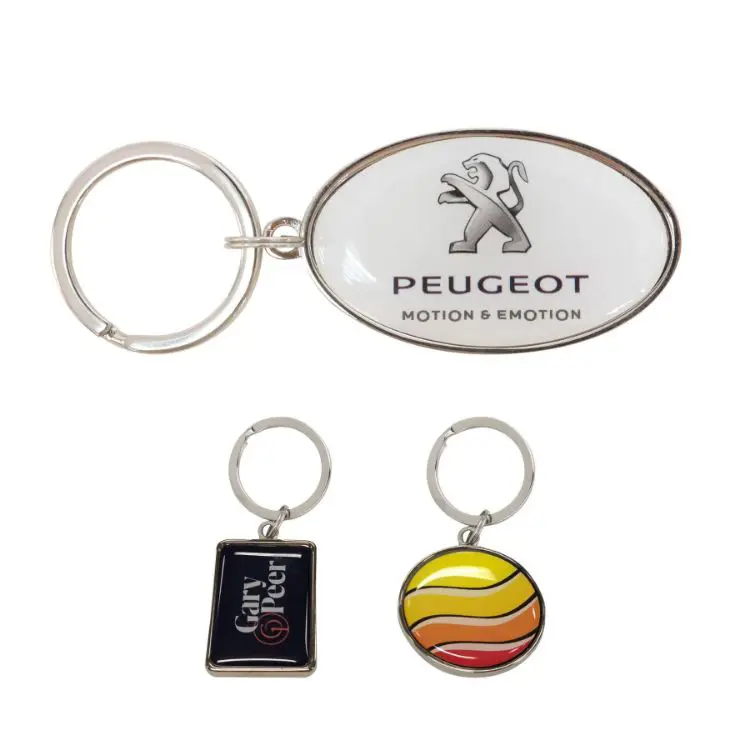 Picture of Custom Shaped Metal Epoxy Domed Keyring
