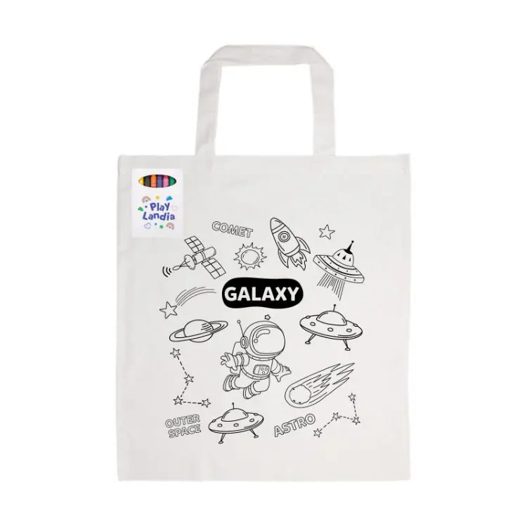 Picture of Colouring Short Handle Cotton Bag & Crayons