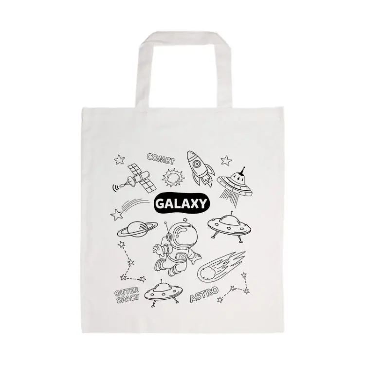 Picture of Colouring Short Handle Cotton Bag & Crayons