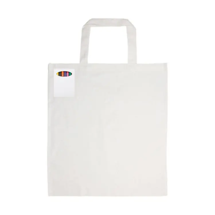 Picture of Colouring Short Handle Cotton Bag & Crayons