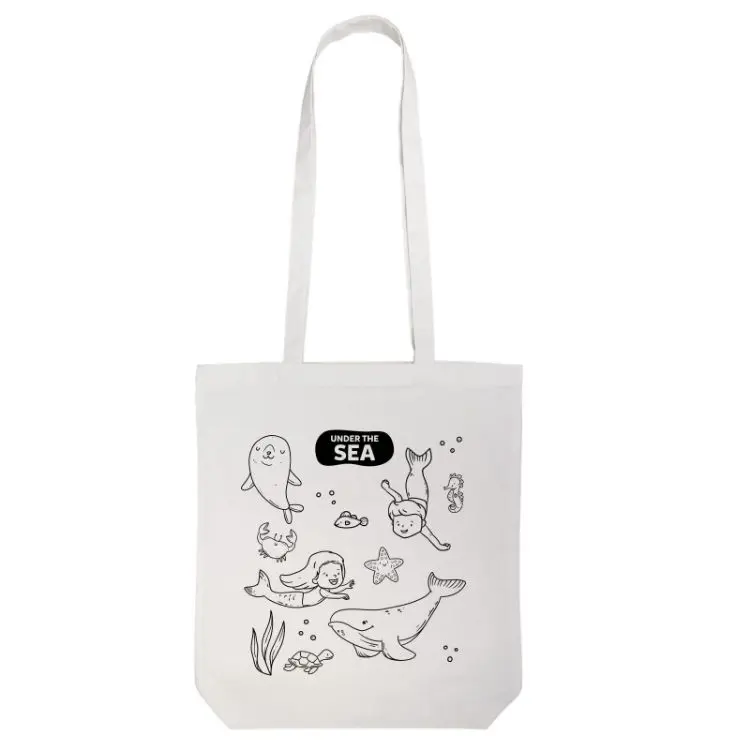Picture of Colouring Long Handle Cotton Bag & Pencils