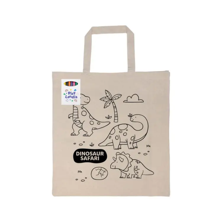 Picture of Colouring Short Handle Calico Bag & Crayons