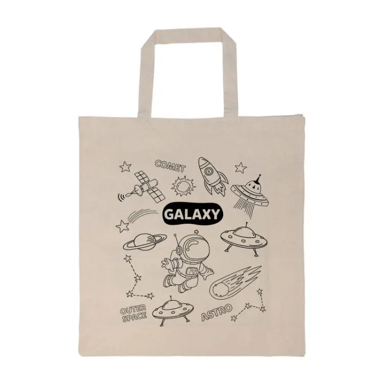 Picture of Colouring Short Handle Calico Bag & Crayons