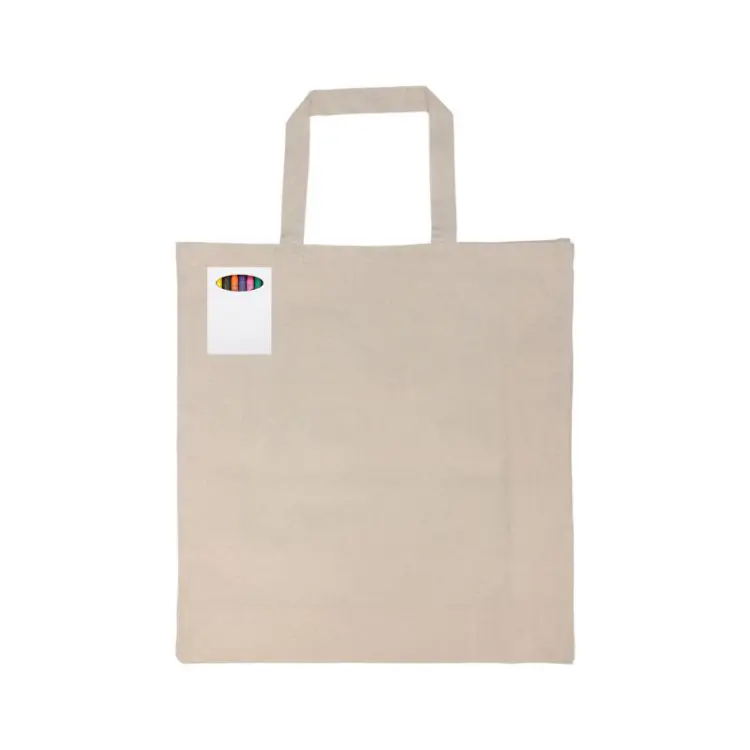 Picture of Colouring Short Handle Calico Bag & Crayons