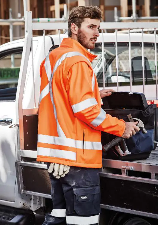 Picture of Unisex Hi Vis X Back 2 In 1 Softshell Jacket
