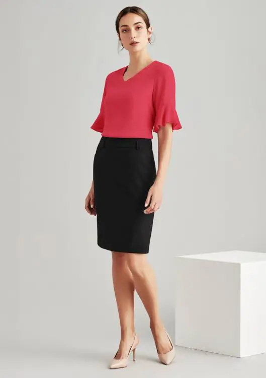 Picture of Womens Comfort Wool Stretch Multi-Pleat Skirt