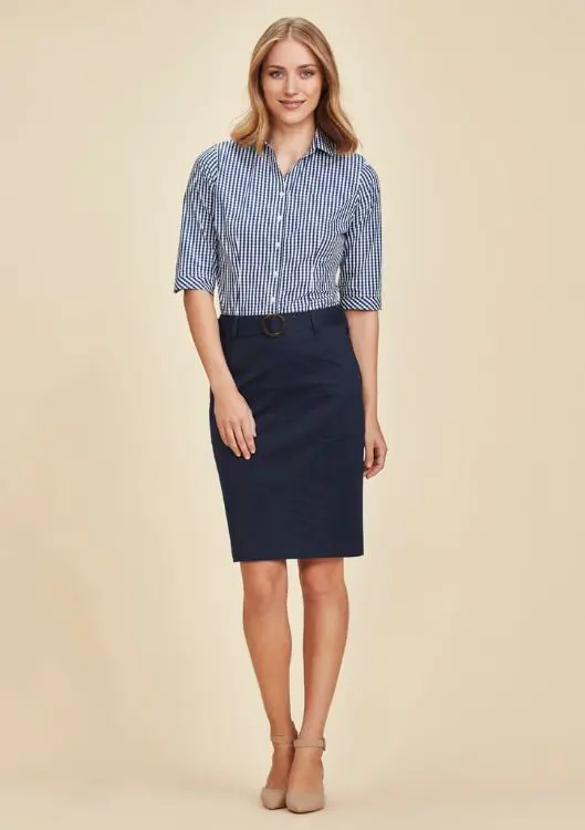 Picture of Womens Mid Waist Stretch Chino Skirt