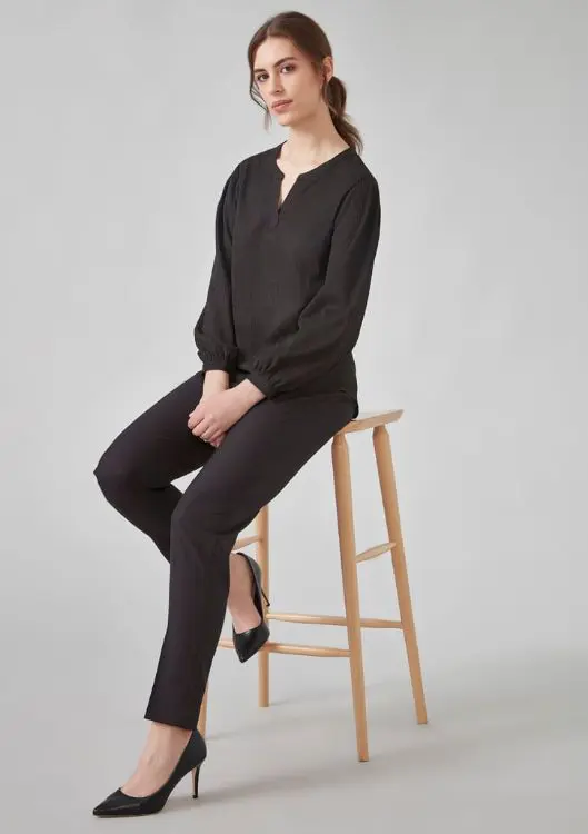 Picture of Womens Ruche Long Sleeve Blouse