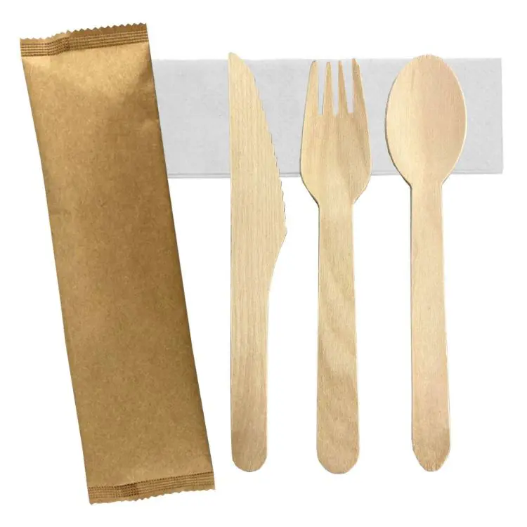 Picture of 4pcs Wooden Cutlery Set