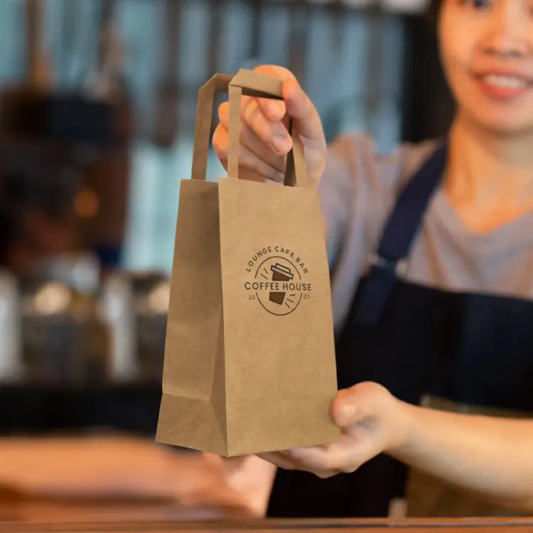 Picture of Small Flat Handle Paper Bag Portrait