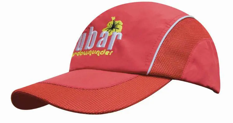 Picture of Spring Woven Fabric Cap with Mesh to Side Panels and Peak