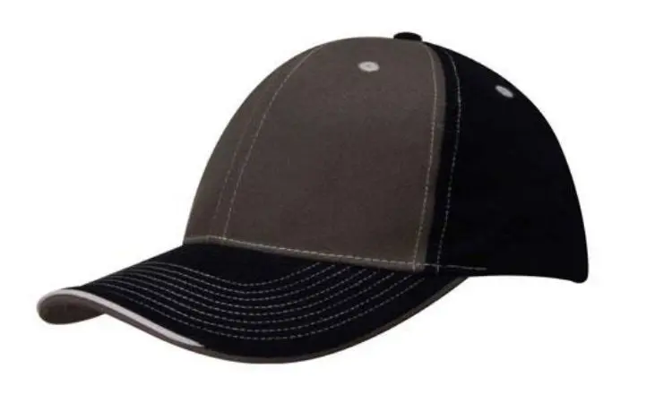 Picture of Brushed Heavy Cotton Two Tone Cap with Contrasting Stitching and Open Lip Sandwich