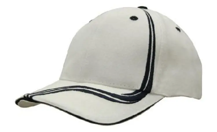 Picture of Brushed Heavy Cotton Cap with Waving Stripes on Crown & Peak