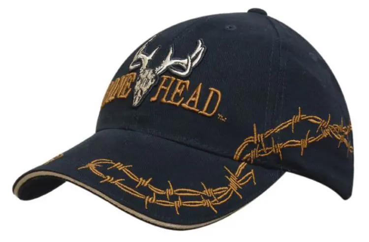 Picture of Brushed Heavy Cotton Cap with Sandwich Barbed-Wire Embroidery