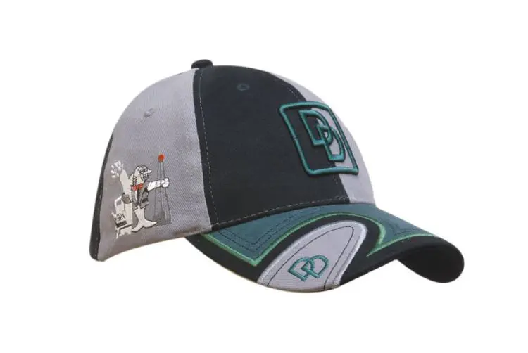 Picture of Brushed Heavy Cotton Cap with Peak Insert, Trim & Tracing Embroidery Line