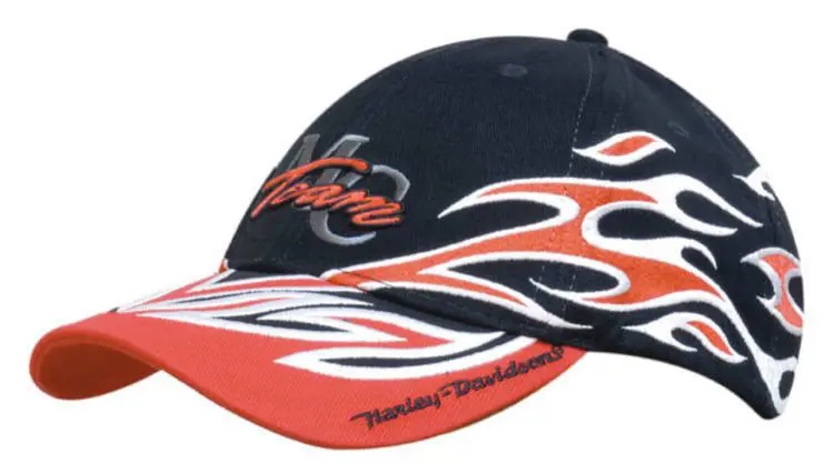 Picture of Brushed Heavy Cotton Cap with Flame Embroidery