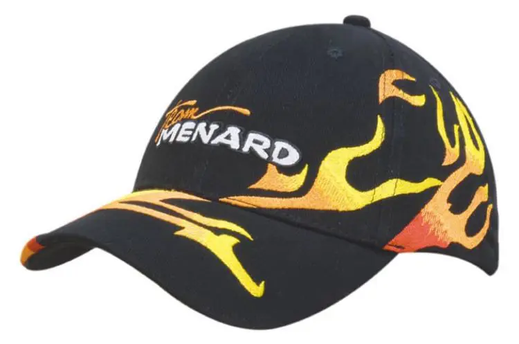 Picture of Brushed Heavy Cotton Cap with Allover Flame Embroidery