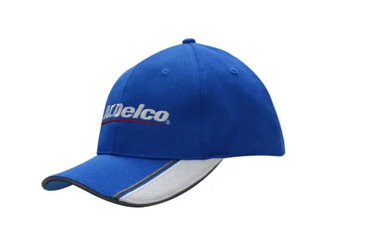 Picture of Mesh Knit Cap with Mesh Inserts and Embroidery on Peak & Sandwich Trim