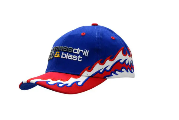 Picture of Brushed Heavy Cotton Cap with Flame Design/Embroidery on Crown & Peak