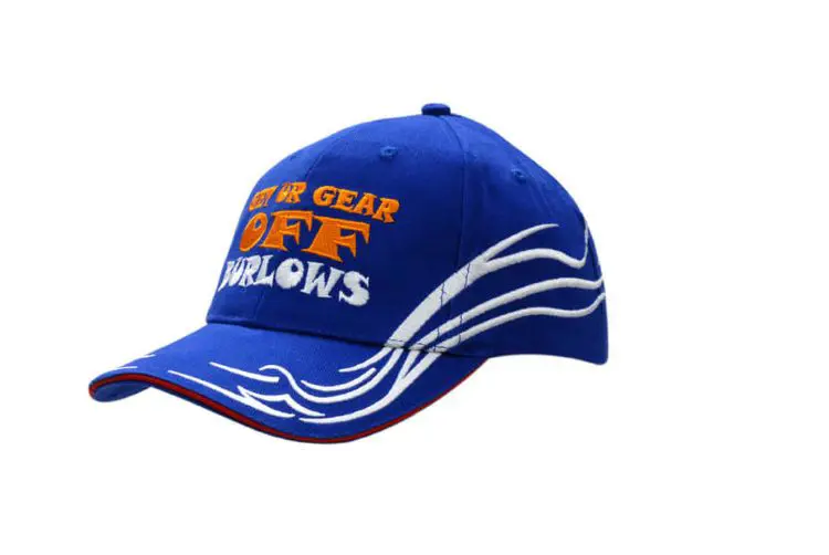 Picture of Brushed Heavy Cotton Cap with Sandwich Trim and Embroidered Pattern on Crown & Peak