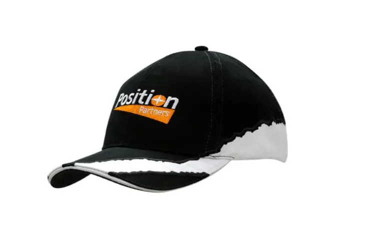 Picture of Brushed Heavy Cotton Cap with Sandwich Trim & Inserts/Embroidery on Crown & Peak