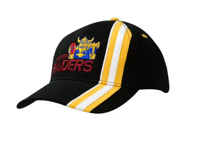 Picture of Brushed Heavy Cotton Cap with Stripes & Piping on Crown & Peak