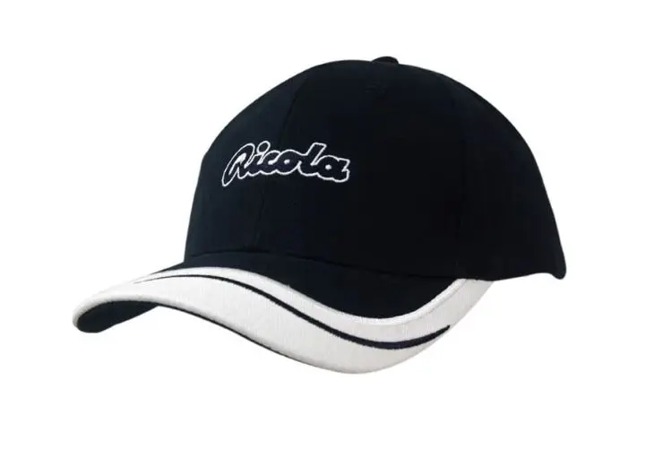 Picture of Brushed Heavy Cotton Cap with Peak Insert/Embroidered Lines