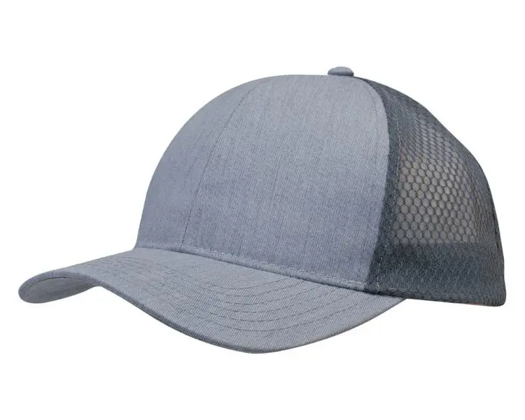 Picture of Light Brushed Poly Cotton Marle Cap with Honeycomb Mesh Back