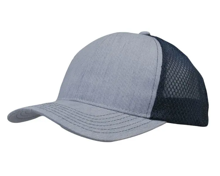 Picture of Light Brushed Poly Cotton Marle Cap with Honeycomb Mesh Back